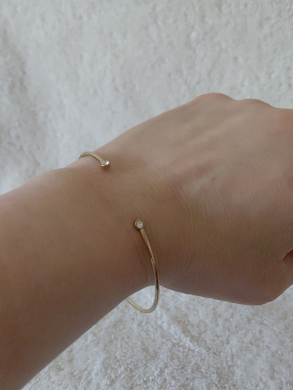 Elegant Gold Open Cuff Bracelet with Crystal Accents